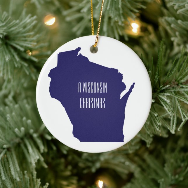 Personalised Wisconsin Christmas Ornament (Tree)