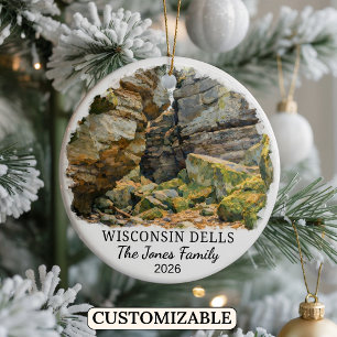 Personalised Wisconsin Dells Ornament, Wisconsin Ceramic Ornament