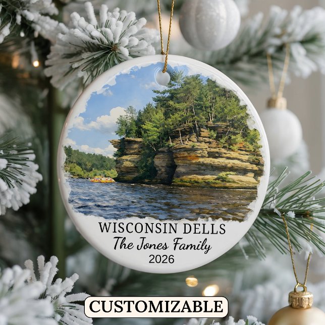 Personalised Wisconsin Dells Ornament, Wisconsin Ceramic Ornament (Creator Uploaded)