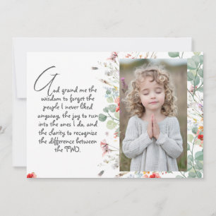 Personalised Wisdom Prayer with Photo, Name. . Invitation