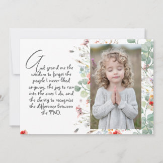 Personalised Wisdom Prayer with Photo, Name. .   Invitation