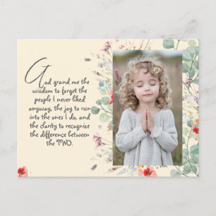 Personalised Wisdom Prayer with Photo, Name. . Postcard