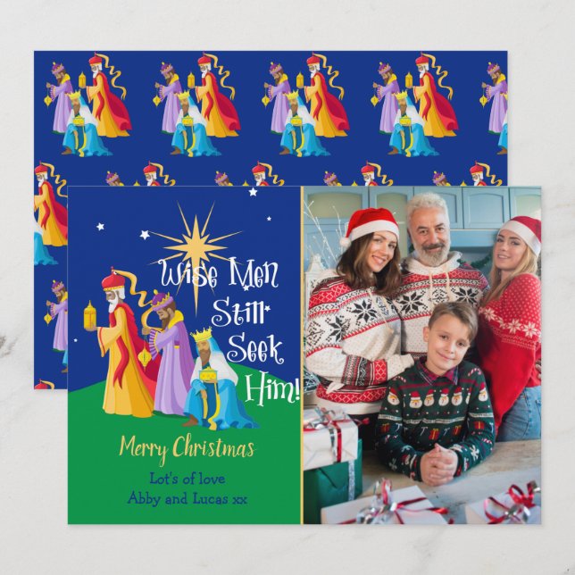 Personalised Wise Men Still Seek Him Christmas Holiday Card (Front/Back)