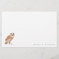 Personalised Wise Owl Illustration Stationery Set