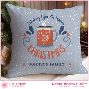 Personalised Wishing You a Warm Christmas Cushion