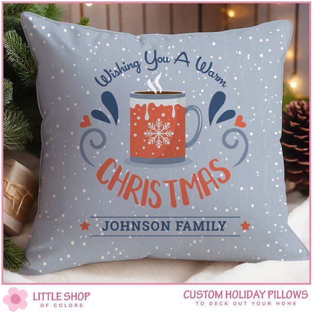 Personalised Wishing You a Warm Christmas Cushion (Creator Uploaded)