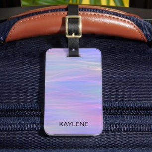 Personalised Wispy Rainbow Luggage Tag