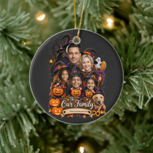 Personalised Witch Hat Halloween Family Custom F Ceramic Ornament