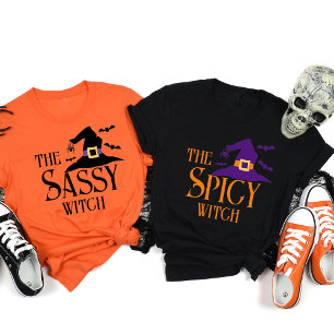 Personalised Witch Matching Halloween Friend T-Shirt