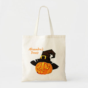 Personalised Witch Pumpkin Halloween Treat Bag