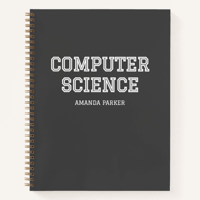 Personalised with Calendar Computer Science Grey  Notebook (Front)