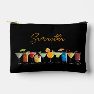 Personalised with Hand-Drawn Colourful Cocktails Accessory Pouch