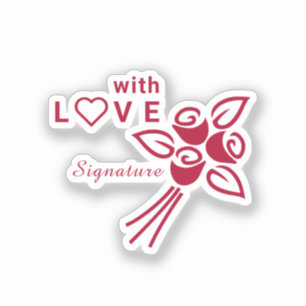 Personalised "With L❤️VE" Red Roses Vinyl