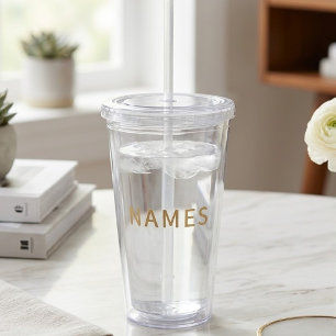 Personalised With Last Name or Nickname on Them Acrylic Tumbler