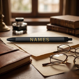 Personalised With Last Name or Nickname on Them Black Ink Pen