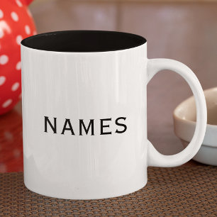 Personalised With Last Name or Nickname on Them Two-Tone Coffee Mug