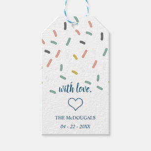 Personalised with love Blue Heart Gift Tags