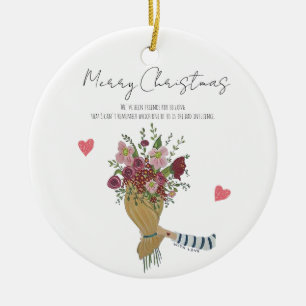 Personalised ‘With Love’ Flowers for best friend Ceramic Ornament