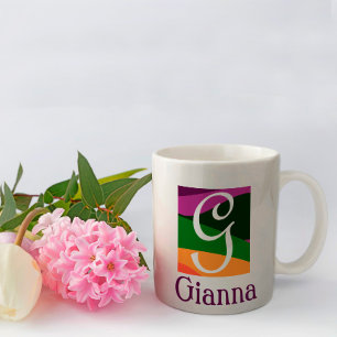 Personalised with Monogram on Geometric Background Coffee Mug