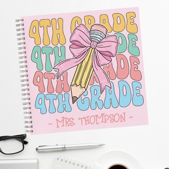 Personalised With Name 4th Grade Teacher Custom Notebook (Creator Uploaded)
