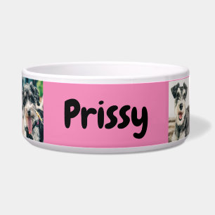 Personalised with Name and Photos   Pink Dog  Bowl
