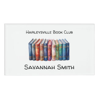Personalised with Name Book Club with Books Tag