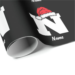 Personalised With Name Custom Monogram Christmas  Wrapping Paper