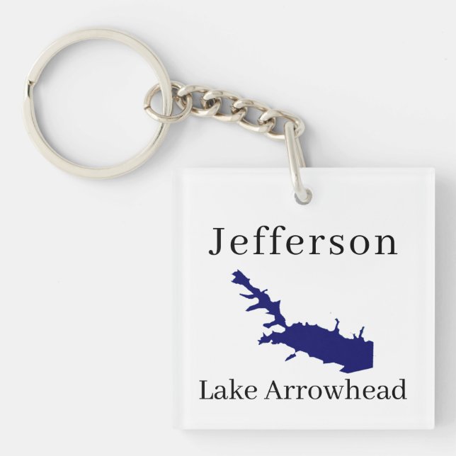 Personalised with name Lake Arrowhead Map Key Ring (Front)