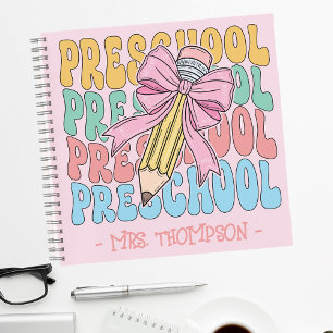 Personalised With Name Preschool Teacher Custom Notebook