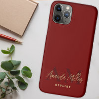 Personalised With Name Red Gold Modern Monogram