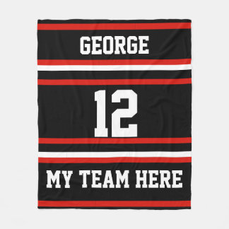 Personalised with name,#, team, sports fan Team Fleece Blanket