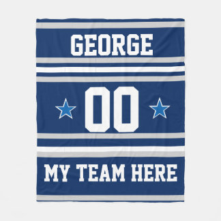 Personalised with name,#, team, sports fan Team Fleece Blanket