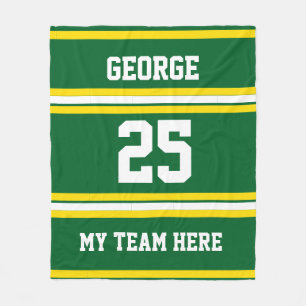 Personalised with name,#, team, sports fan Team Fleece Blanket