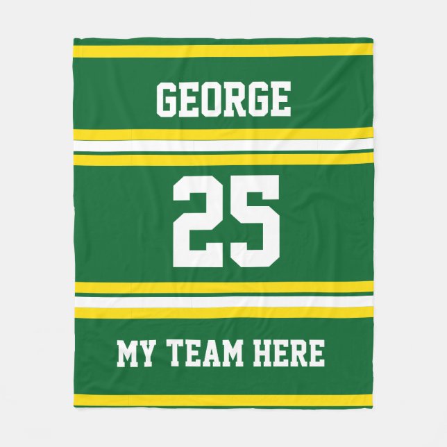 Personalised with name,#, team, sports fan Team Fleece Blanket (Front)