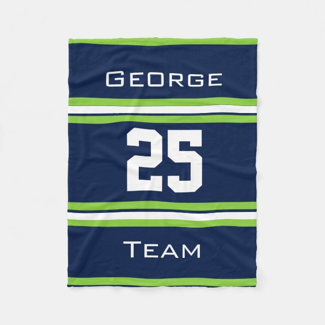 Personalised with name,#, team, sports fan Team Fleece Blanket (Front)