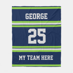 Personalised with name,#, team, sports fan Team Fleece Blanket