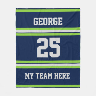 Personalised with name,#, team, sports fan Team Fleece Blanket
