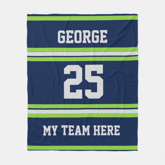 Personalised with name,#, team, sports fan Team Fleece Blanket (Front)