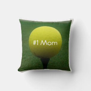 Personalised with Name Yellow golf ball Cushion