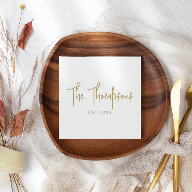 Personalised With Names Elegant Calligraphy Script Napkin (Creator Uploaded)