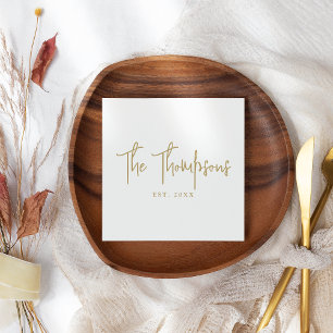 Personalised With Names Elegant Calligraphy Script Napkin