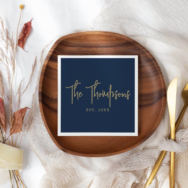 Personalised With Names Elegant Calligraphy Script Napkin (Creator Uploaded)