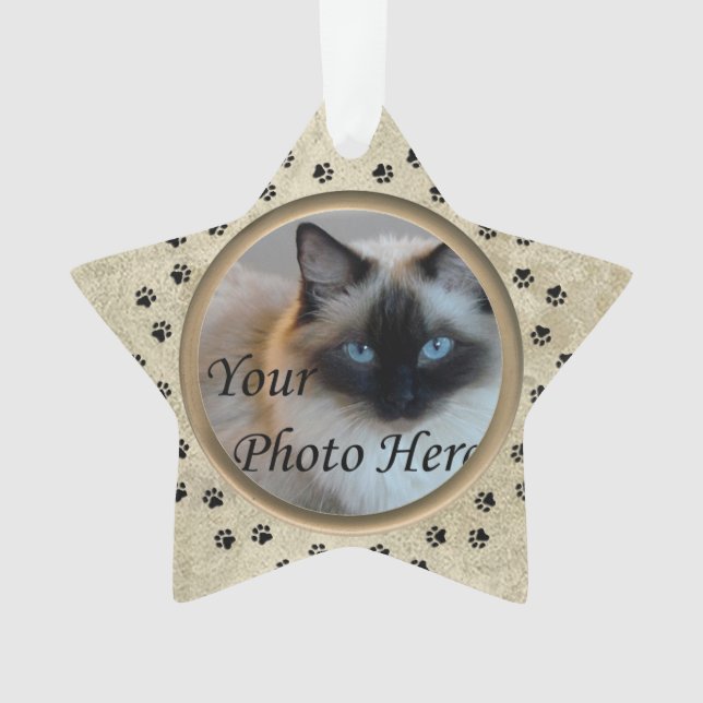 Personalised with Photo and Verse Pet Memorial Ornament (Front)