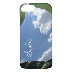 Personalised with Photo of Banana Leaf-Framed Sky iPhone 8/7 Case
