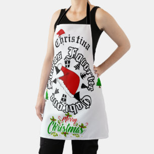 Personalised with the name Christmas Apron