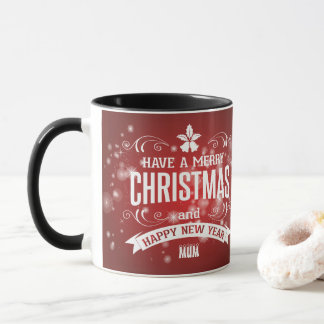Personalised with Wishes Merry Christmas Photo Mug