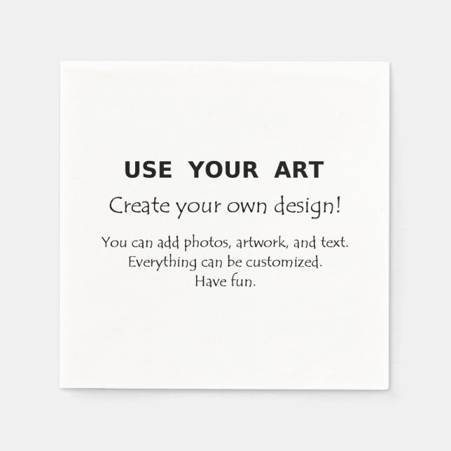 Personalised with your art or photos, customised napkin (Front)
