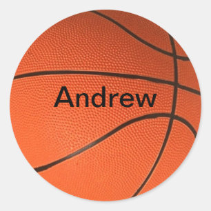 Personalised with Your Name Basketball Stickers