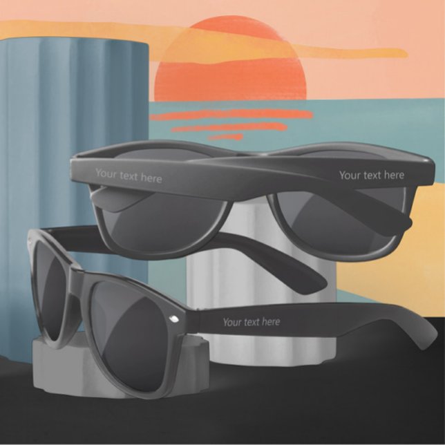 Personalised with your own text sunglasses (Personalized with your own text sunglasses from Ricaso. Many styles and color options to choose from)