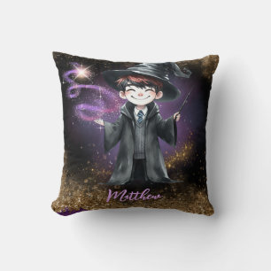 Personalised Wizard Boy Son Birthday Gift Magical Cushion